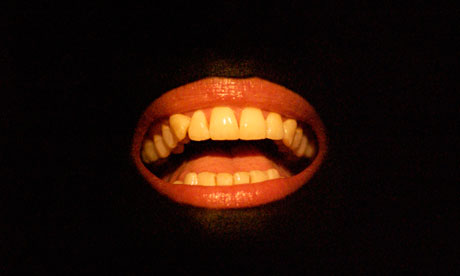 Lisa Dwan as the mouth in Not I, by Samuel Beckett