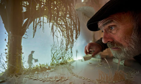 Actor John Cording of the 'Paper Architect' theatrical project by Davy and Kristin McGuire