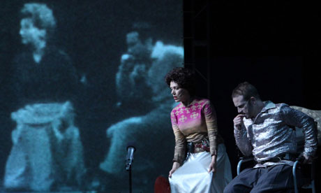 Kate Valk and Ari Fliakos in Hamlet