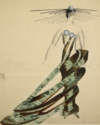 The Queen of the Martians, costume design by Alexandra Exter for the 1924 sci-fi film Aelita, based on a Tolstoy novel